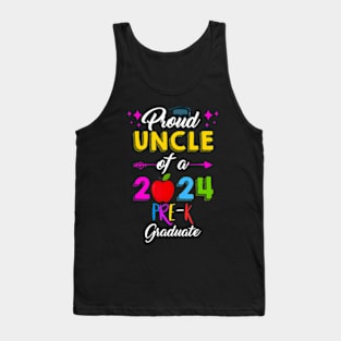 Proud Uncle Of 2024 Preschool Graduate Pre K Family Match Tank Top